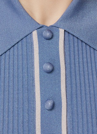  - ZIMMERMANN - Short Sleeve Metallic Polo Knit Top