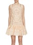 Main View - Click To Enlarge - ZIMMERMANN - Natura Lace Patch Linen Silk Mini Dress