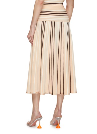 Back View - Click To Enlarge - ZIMMERMANN - Natura Striped Knit Midi Skirt