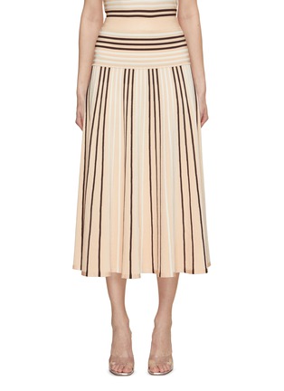 Main View - Click To Enlarge - ZIMMERMANN - Natura Striped Knit Midi Skirt