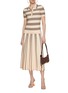 Figure View - Click To Enlarge - ZIMMERMANN - Natura Striped Knit Midi Skirt