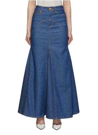 Main View - Click To Enlarge - ZIMMERMANN - Flared Denim Maxi Skirt