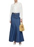 Figure View - Click To Enlarge - ZIMMERMANN - Flared Denim Maxi Skirt