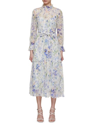 Main View - Click To Enlarge - ZIMMERMANN - Tubular Mock Neck Belted Midi Dress