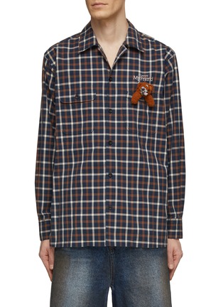 Main View - Click To Enlarge - DOUBLET - Terminator Teddy Bear Pocket Detail Checkered Shirt