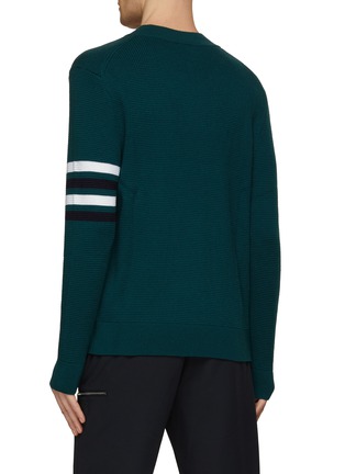 Back View - Click To Enlarge - SOUTHCAPE - V-Neck Logo Knit Sweater