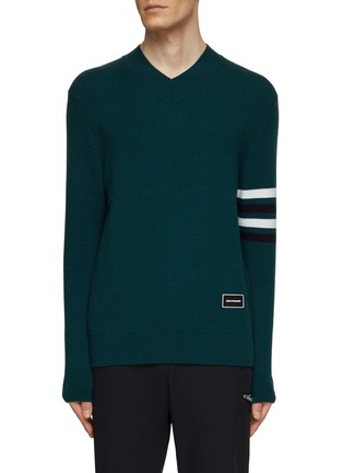 Main View - Click To Enlarge - SOUTHCAPE - V-Neck Logo Knit Sweater