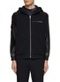 Main View - Click To Enlarge - SOUTHCAPE - Faux Leather Panel Zip Hoodie
