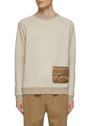 Main View - Click To Enlarge - SOUTHCAPE - Crewneck Zip and Flap Pocket Pullober