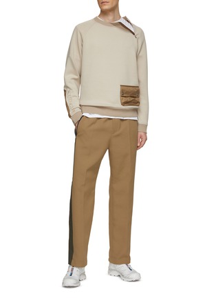 Figure View - Click To Enlarge - SOUTHCAPE - Crewneck Zip and Flap Pocket Pullober