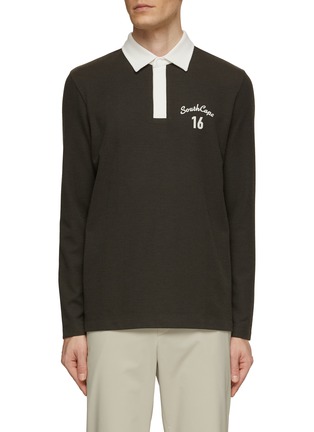 Main View - Click To Enlarge - SOUTHCAPE - Long Sleeve Logo Polo Shirt