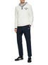 Figure View - Click To Enlarge - SOUTHCAPE - Button Placket Logo Waffle Knit Hoodie