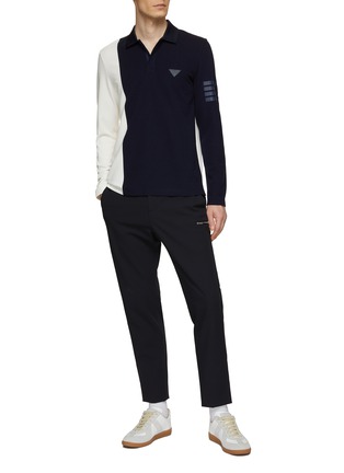 Figure View - Click To Enlarge - SOUTHCAPE - Colour Block 4 Row Polo Shirt