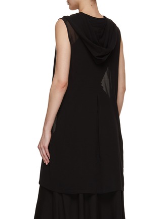 Back View - Click To Enlarge - Y'S - Hooded Sleeveless Mesh Blouse