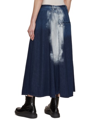 Back View - Click To Enlarge - Y'S - Panel Pocket Flared Denim Skirt