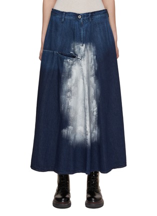 Main View - Click To Enlarge - Y'S - Panel Pocket Flared Denim Skirt