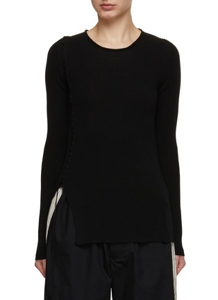 Main View - Click To Enlarge - Y'S - Lace Up Long Sleeve Top