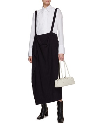 Figure View - Click To Enlarge - Y'S - Draped Pinstripe Jumper Skirt