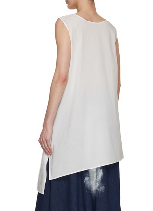 Back View - Click To Enlarge - Y'S - Crewneck Front Gathered Asymmetrical Top
