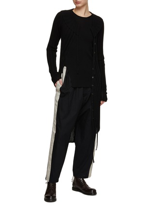 Figure View - Click To Enlarge - Y'S - Stitched Side Panel Drawstring Pants