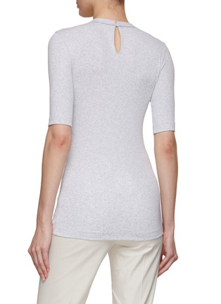 Back View - Click To Enlarge - BRUNELLO CUCINELLI - Monili Embellished Cotton T-Shirt