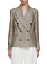 Main View - Click To Enlarge - BRUNELLO CUCINELLI - Double Breasted Lurex Linen Blazer