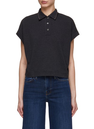 Main View - Click To Enlarge - BRUNELLO CUCINELLI - Monili Embellished Cotton Polo Shirt