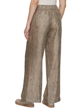 Back View - Click To Enlarge - BRUNELLO CUCINELLI - Floral Print Silk Pants