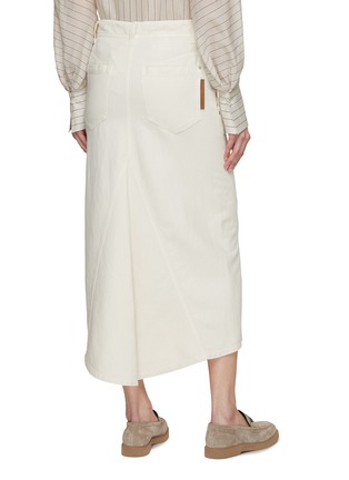Back View - Click To Enlarge - BRUNELLO CUCINELLI - Cotton Linen Midi Skirt