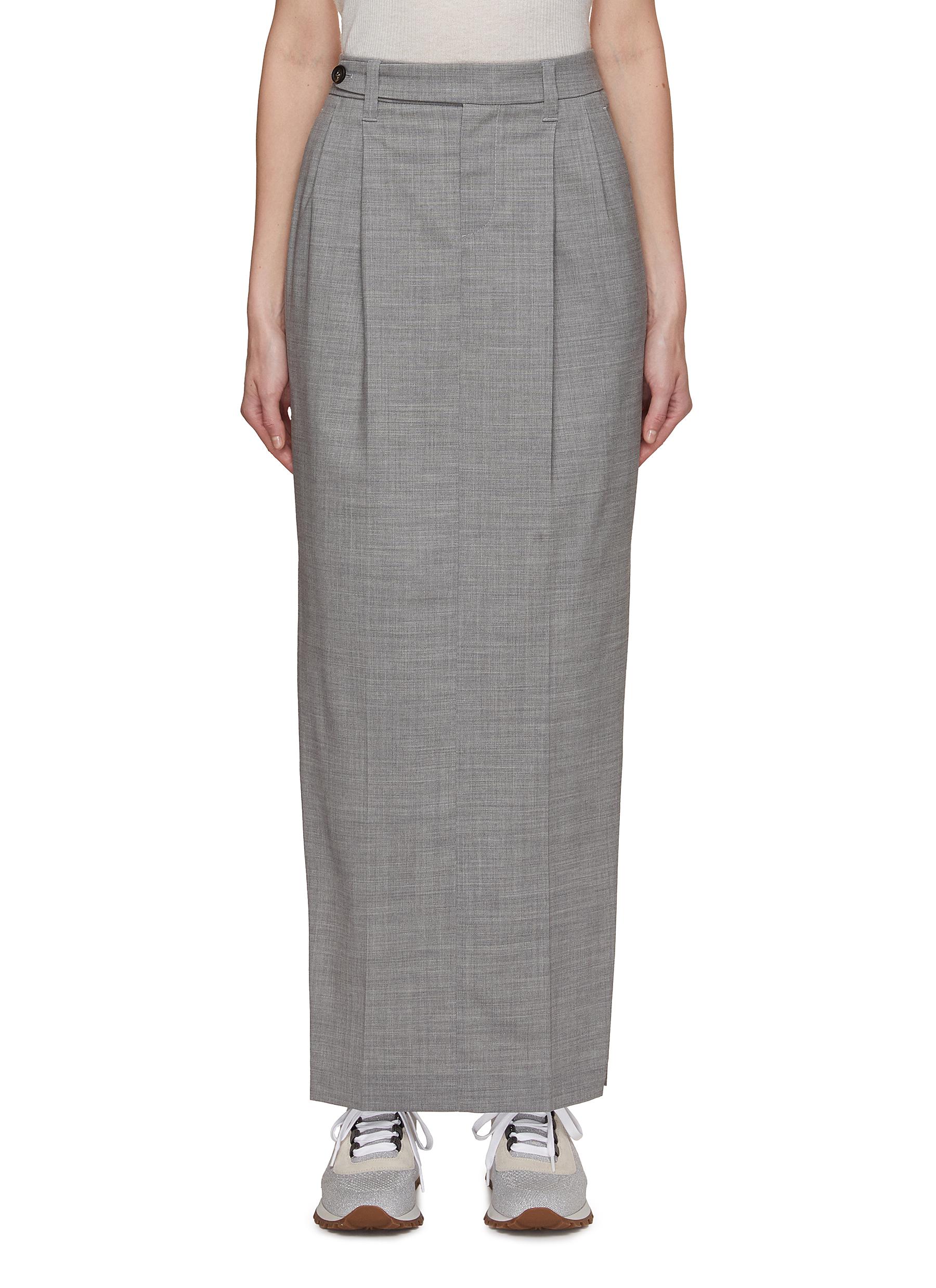 Pleated maxi 2024 skirt wool