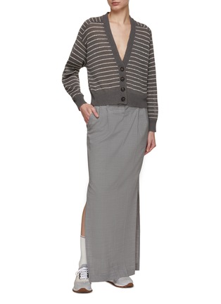Figure View - Click To Enlarge - BRUNELLO CUCINELLI - Pleated Wool Blend Maxi Skirt