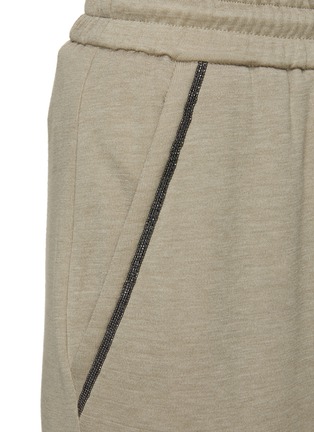  - BRUNELLO CUCINELLI - Monili Embellished Fleece Cropped Sweatpants