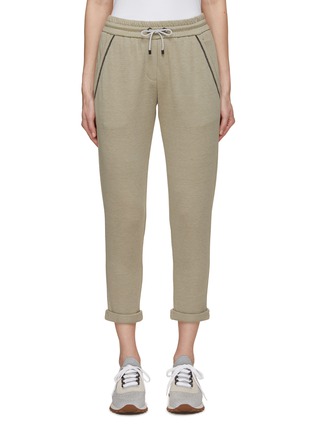 Main View - Click To Enlarge - BRUNELLO CUCINELLI - Monili Embellished Fleece Cropped Sweatpants