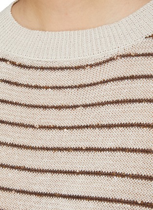  - BRUNELLO CUCINELLI - Lurex Stripe Gauze Knit Sweater