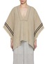 Main View - Click To Enlarge - NACKIYÉ - Fringe Detail Short Linen Poncho