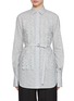 Main View - Click To Enlarge - NACKIYÉ - Island Girl Scalloped Detail Belted Cotton Shirt