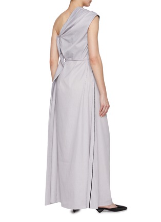 Back View - Click To Enlarge - NACKIYÉ - Wild Thing Draped Shoulder Asymmetric Cotton Gown