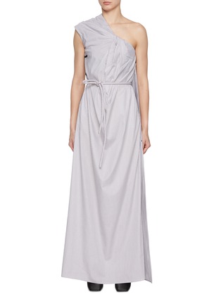 Main View - Click To Enlarge - NACKIYÉ - Wild Thing Draped Shoulder Asymmetric Cotton Gown
