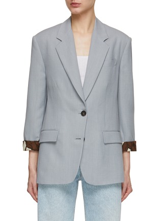 Main View - Click To Enlarge - BRUNELLO CUCINELLI - Floral Lining Single Breasted Blazer