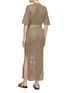 Back View - Click To Enlarge - BRUNELLO CUCINELLI - Belted Gauze Net Polo Dress