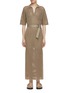 Main View - Click To Enlarge - BRUNELLO CUCINELLI - Belted Gauze Net Polo Dress