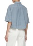 Back View - Click To Enlarge - BRUNELLO CUCINELLI - Dyed Cotton Linen Cropped Shirt