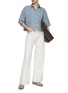 Figure View - Click To Enlarge - BRUNELLO CUCINELLI - Dyed Cotton Linen Cropped Shirt