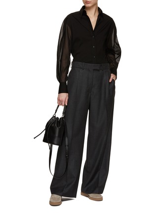 Figure View - Click To Enlarge - BRUNELLO CUCINELLI - Round Sheer Shirt