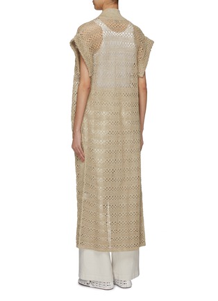 Back View - Click To Enlarge - BRUNELLO CUCINELLI - Net Knit Long Cardigan