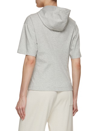 Back View - Click To Enlarge - BRUNELLO CUCINELLI - Zip Up Cotton Blend Jersey Hoodie