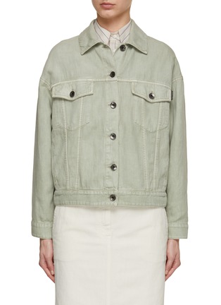 Main View - Click To Enlarge - BRUNELLO CUCINELLI - Dyed Cotton Linen Jacket