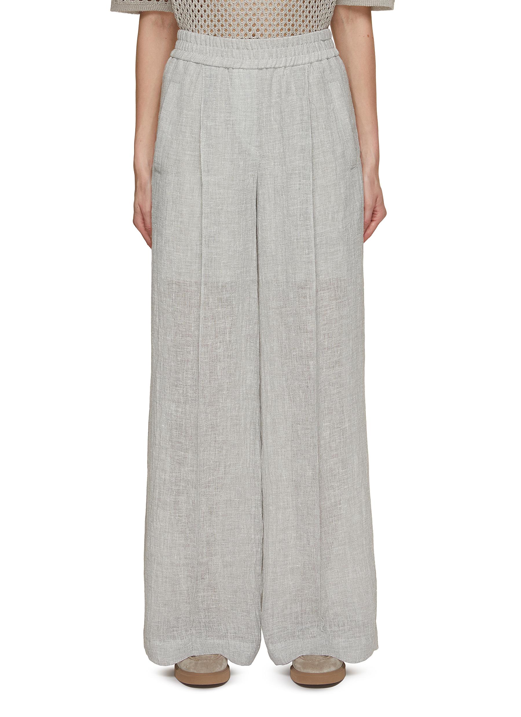 Buy Grey Festive Trouser With Stylised Hem Online - Aurelia