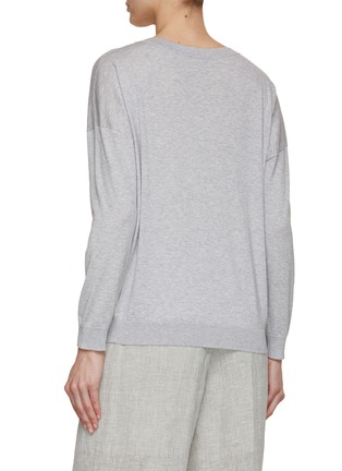 Back View - Click To Enlarge - BRUNELLO CUCINELLI - Monili Neck Cotton Knitted Jumper