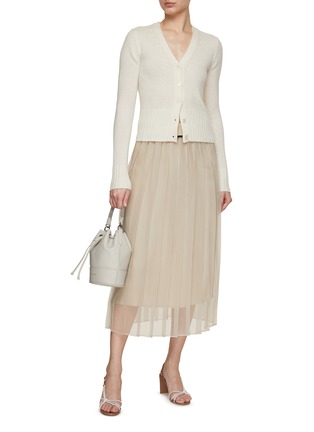 Figure View - Click To Enlarge - BRUNELLO CUCINELLI - Layered Silk Chiffon Pleated Skirt